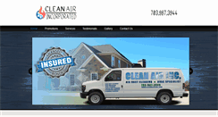 Desktop Screenshot of cleanaireinc.com